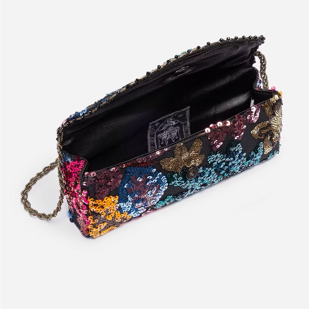 Johnny Was Sequin Evening Clutch - Bag - Multicolor NWT - Picture 2 of 3